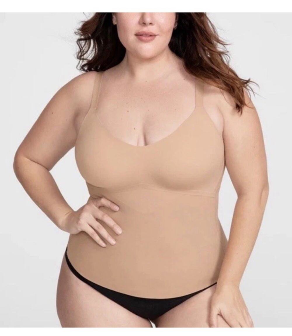 Honeylove Liftwear Cami Sand Nude Beige Shapewear Plus Size 1X Smoothing Tank